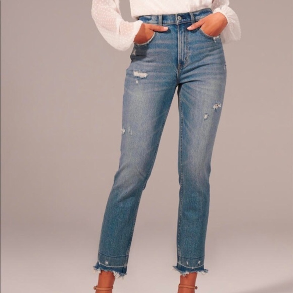 Abercrombie high rise mom jeans